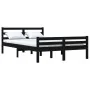 Estructura de cama de madera maciza negro 140x190 cm de vidaXL, Camas y somieres - Ref: Foro24-814803, Precio: 106,04 €, Desc...