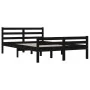 Estructura de cama de madera maciza negro 140x190 cm de vidaXL, Camas y somieres - Ref: Foro24-814803, Precio: 106,04 €, Desc...