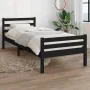 Estructura de cama madera maciza negro 90x200 cm de vidaXL, Camas y somieres - Ref: Foro24-814808, Precio: 105,57 €, Descuent...