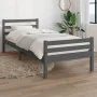 Estructura de cama madera maciza gris 100x200 cm de vidaXL, Camas y somieres - Ref: Foro24-814811, Precio: 99,83 €, Descuento: %