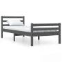 Estructura de cama madera maciza gris 100x200 cm de vidaXL, Camas y somieres - Ref: Foro24-814811, Precio: 99,83 €, Descuento: %