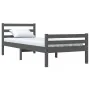 Estructura de cama madera maciza gris 100x200 cm de vidaXL, Camas y somieres - Ref: Foro24-814811, Precio: 99,83 €, Descuento: %
