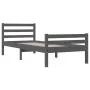 Estructura de cama madera maciza gris 100x200 cm de vidaXL, Camas y somieres - Ref: Foro24-814811, Precio: 99,83 €, Descuento: %