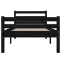 Black solid wood bed frame 100x200 cm by vidaXL, Beds and slatted bases - Ref: Foro24-814813, Price: 90,99 €, Discount: %