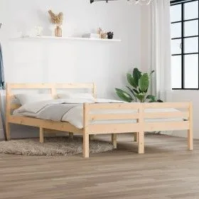 Bettgestell aus Massivholz 120x200 cm von vidaXL, Betten und Lattenroste - Ref: Foro24-814814, Preis: 93,30 €, Rabatt: %
