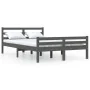 Grauer Massivholzbettrahmen 120x200 cm von vidaXL, Betten und Lattenroste - Ref: Foro24-814816, Preis: 117,31 €, Rabatt: %