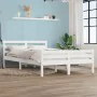 White solid wood bed frame 140x200 cm by vidaXL, Beds and slatted bases - Ref: Foro24-814820, Price: 119,56 €, Discount: %