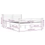 White solid wood bed frame 140x200 cm by vidaXL, Beds and slatted bases - Ref: Foro24-814820, Price: 119,56 €, Discount: %