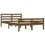 Estructura de cama madera maciza marrón miel 140x200 cm de vidaXL, Camas y somieres - Ref: Foro24-814822, Precio: 140,90 €, D...