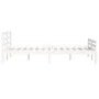 Estructura de cama madera maciza blanca King Size 150x200 cm de vidaXL, Camas y somieres - Ref: Foro24-814825, Precio: 130,66...