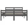 Graues Massivholzbettgestell King Size 150x200 cm von vidaXL, Betten und Lattenroste - Ref: Foro24-814826, Preis: 144,82 €, R...
