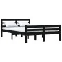 Black solid wood bed frame King Size 150x200 cm by vidaXL, Beds and slatted bases - Ref: Foro24-814828, Price: 123,44 €, Disc...