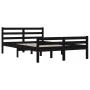 Black solid wood bed frame King Size 150x200 cm by vidaXL, Beds and slatted bases - Ref: Foro24-814828, Price: 123,44 €, Disc...