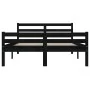 Black solid wood bed frame King Size 150x200 cm by vidaXL, Beds and slatted bases - Ref: Foro24-814828, Price: 123,44 €, Disc...