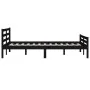 Black solid wood bed frame King Size 150x200 cm by vidaXL, Beds and slatted bases - Ref: Foro24-814828, Price: 123,44 €, Disc...