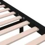 Black solid wood bed frame King Size 150x200 cm by vidaXL, Beds and slatted bases - Ref: Foro24-814828, Price: 123,44 €, Disc...