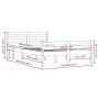 Black solid wood bed frame King Size 150x200 cm by vidaXL, Beds and slatted bases - Ref: Foro24-814828, Price: 123,44 €, Disc...