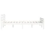 Estructura de cama de madera maciza blanco 160x200 cm de vidaXL, Camas y somieres - Ref: Foro24-814830, Precio: 126,03 €, Des...