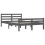 Estructura de cama de madera maciza gris 160x200 cm de vidaXL, Camas y somieres - Ref: Foro24-814831, Precio: 131,82 €, Descu...