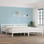 White solid wood bed frame Supe King 180x200 cm by vidaXL, Beds and slatted bases - Ref: Foro24-814835, Price: 130,87 €, Disc...