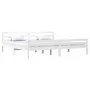 White solid wood bed frame Supe King 180x200 cm by vidaXL, Beds and slatted bases - Ref: Foro24-814835, Price: 130,87 €, Disc...
