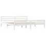 White solid wood bed frame Supe King 180x200 cm by vidaXL, Beds and slatted bases - Ref: Foro24-814835, Price: 130,87 €, Disc...