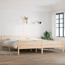 Bettgestell aus Massivholz 200x200 cm von vidaXL, Betten und Lattenroste - Ref: Foro24-814839, Preis: 124,84 €, Rabatt: %