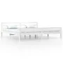 White solid wood bed frame 200x200 cm by vidaXL, Beds and slatted bases - Ref: Foro24-814840, Price: 125,69 €, Discount: %