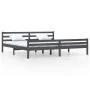 Grauer Massivholzbettrahmen 200x200 cm von vidaXL, Betten und Lattenroste - Ref: Foro24-814841, Preis: 102,54 €, Rabatt: %