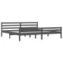 Grauer Massivholzbettrahmen 200x200 cm von vidaXL, Betten und Lattenroste - Ref: Foro24-814841, Preis: 102,54 €, Rabatt: %