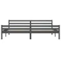 Gray solid wood bed frame 200x200 cm by vidaXL, Beds and slatted bases - Ref: Foro24-814841, Price: 102,54 €, Discount: %