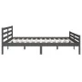 Grauer Massivholzbettrahmen 200x200 cm von vidaXL, Betten und Lattenroste - Ref: Foro24-814841, Preis: 102,54 €, Rabatt: %