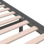 Gray solid wood bed frame 200x200 cm by vidaXL, Beds and slatted bases - Ref: Foro24-814841, Price: 102,54 €, Discount: %