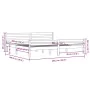 Gray solid wood bed frame 200x200 cm by vidaXL, Beds and slatted bases - Ref: Foro24-814841, Price: 102,54 €, Discount: %