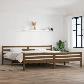 Honey brown solid wood bed frame 200x200 cm by vidaXL, Beds and slatted bases - Ref: Foro24-814842, Price: 102,54 €, Discount: %