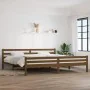 Honey brown solid wood bed frame 200x200 cm by vidaXL, Beds and slatted bases - Ref: Foro24-814842, Price: 102,54 €, Discount: %