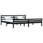 Estructura de cama de madera maciza negro 200x200 cm de vidaXL, Camas y somieres - Ref: Foro24-814843, Precio: 125,69 €, Desc...