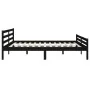 Estructura de cama de madera maciza negro 200x200 cm de vidaXL, Camas y somieres - Ref: Foro24-814843, Precio: 125,69 €, Desc...