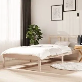 Estructura de cama madera maciza 90x190 cm de vidaXL, Camas y somieres - Ref: Foro24-814849, Precio: 82,36 €, Descuento: %