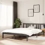Gray solid wood bed frame 140x190 cm by vidaXL, Beds and slatted bases - Ref: Foro24-814866, Price: 95,52 €, Discount: %