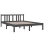 Gray solid wood bed frame 140x190 cm by vidaXL, Beds and slatted bases - Ref: Foro24-814866, Price: 95,52 €, Discount: %