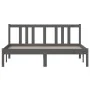 Gray solid wood bed frame 140x190 cm by vidaXL, Beds and slatted bases - Ref: Foro24-814866, Price: 95,52 €, Discount: %