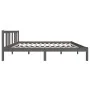 Gray solid wood bed frame 140x190 cm by vidaXL, Beds and slatted bases - Ref: Foro24-814866, Price: 95,52 €, Discount: %