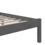 Gray solid wood bed frame 140x190 cm by vidaXL, Beds and slatted bases - Ref: Foro24-814866, Price: 95,52 €, Discount: %