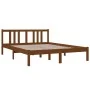 Honigbrauner Massivholzbettrahmen 140x190 cm von vidaXL, Betten und Lattenroste - Ref: Foro24-814867, Preis: 135,29 €, Rabatt: %
