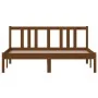 Honigbrauner Massivholzbettrahmen 140x190 cm von vidaXL, Betten und Lattenroste - Ref: Foro24-814867, Preis: 135,29 €, Rabatt: %