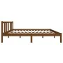 Honigbrauner Massivholzbettrahmen 140x190 cm von vidaXL, Betten und Lattenroste - Ref: Foro24-814867, Preis: 135,29 €, Rabatt: %