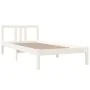 White solid wood bed frame 90x200 cm by vidaXL, Beds and slatted bases - Ref: Foro24-814870, Price: 77,37 €, Discount: %