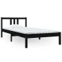 Estructura de cama madera maciza negro 90x200 cm de vidaXL, Camas y somieres - Ref: Foro24-814873, Precio: 78,38 €, Descuento: %