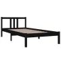Estructura de cama madera maciza negro 90x200 cm de vidaXL, Camas y somieres - Ref: Foro24-814873, Precio: 78,38 €, Descuento: %